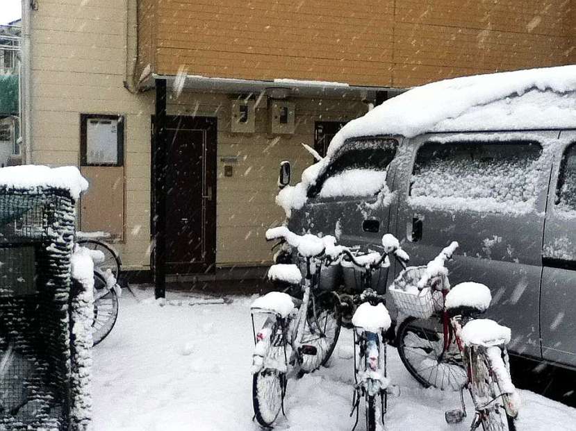 nevada japon kanagawa 14 enero 2013 puerta casa