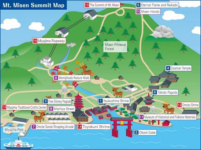 Miyajima Mapa Mt Misen